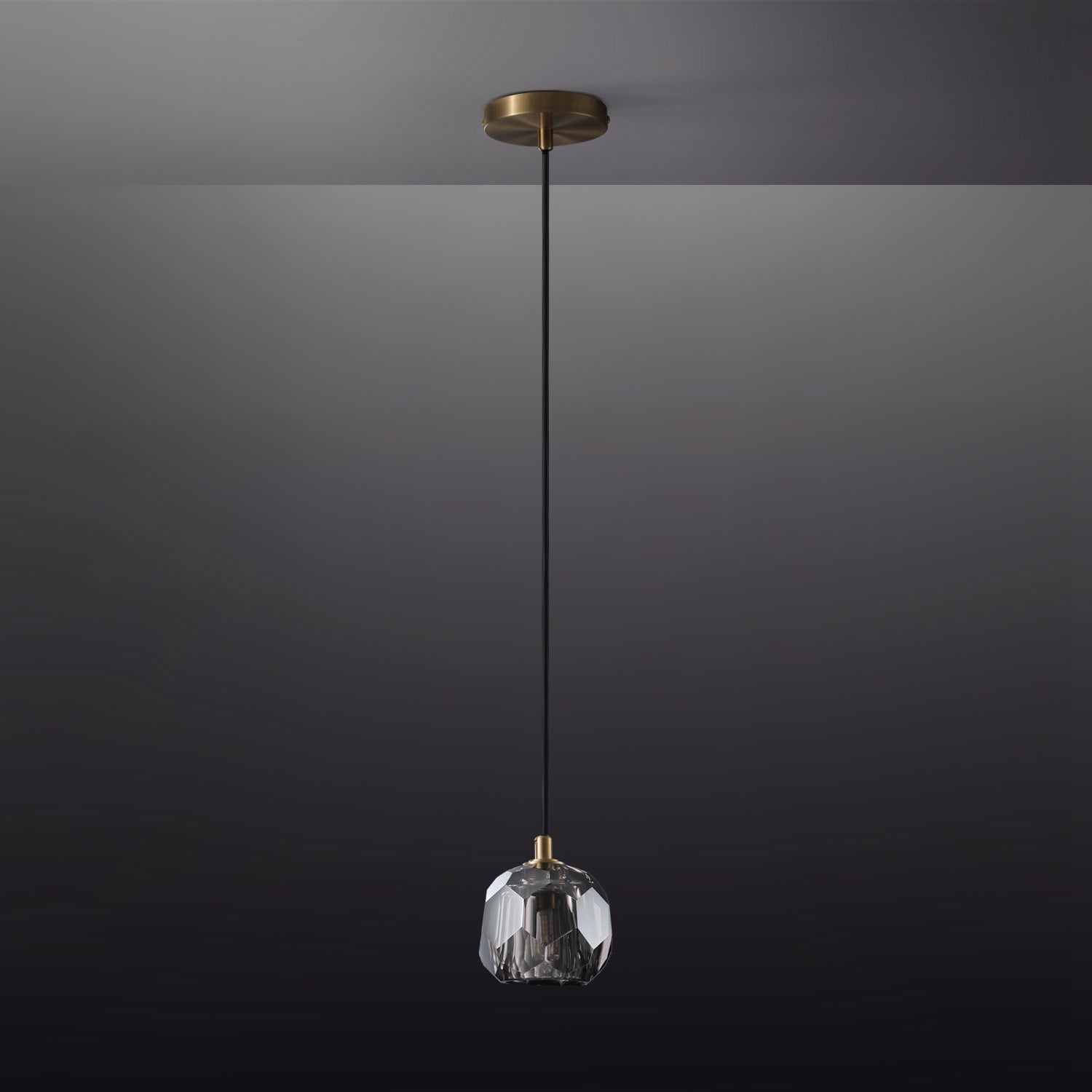 Boule De Smoky Crystal Pendant Light-konalight