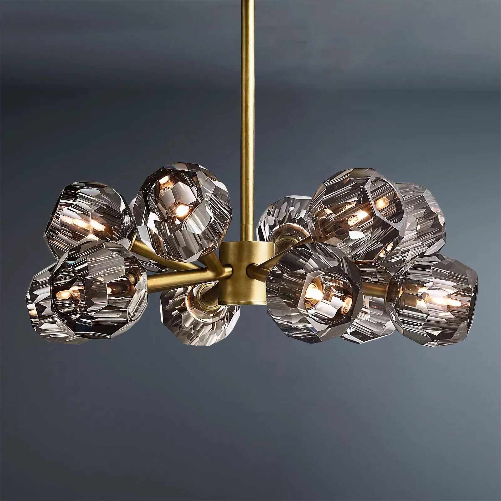 Boule De Crystal Ball Smoke Glass Round Chandelier 24"-konalight