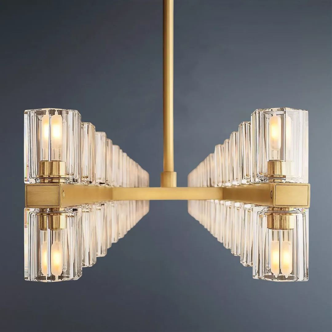 Arcachon Led Rectangular Crystal  Chandelier 54"-konalight