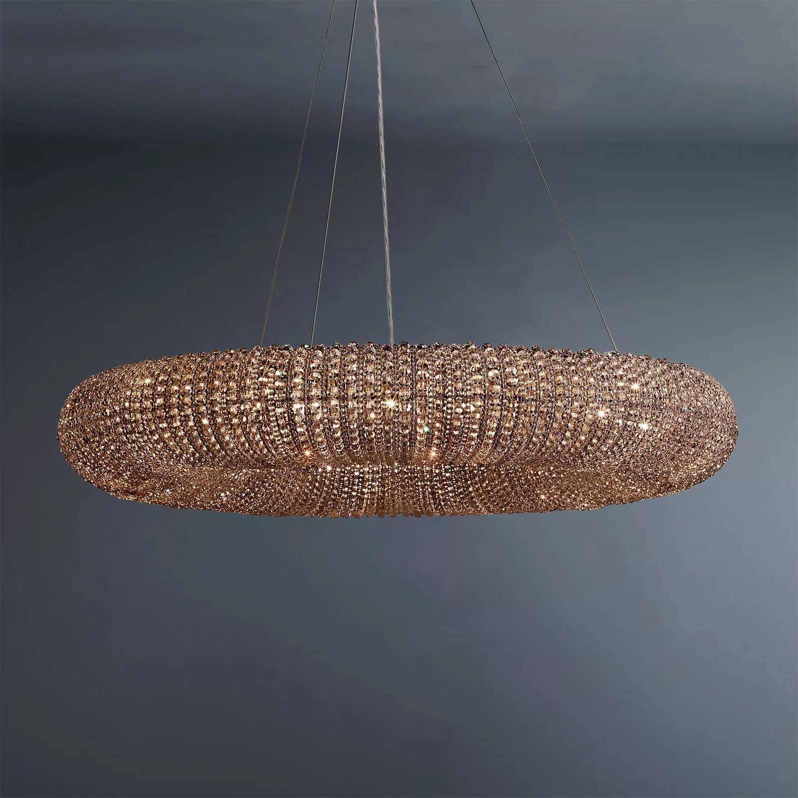 Round Halo Chandelier With Smoke Crystal 32"/41"/59"-konalight