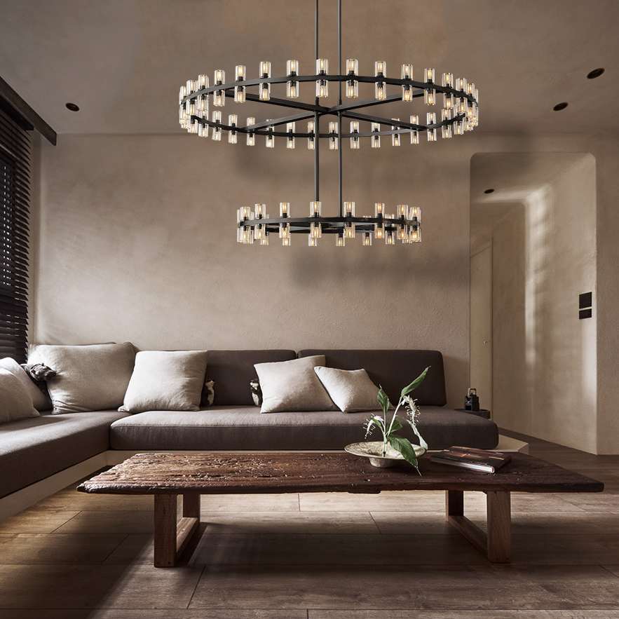 Arcachon Led Round Two-tier Chandelier 60"-konalight