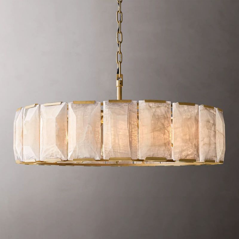 Harlow Calcite Round Chandelier D 19"-konalight