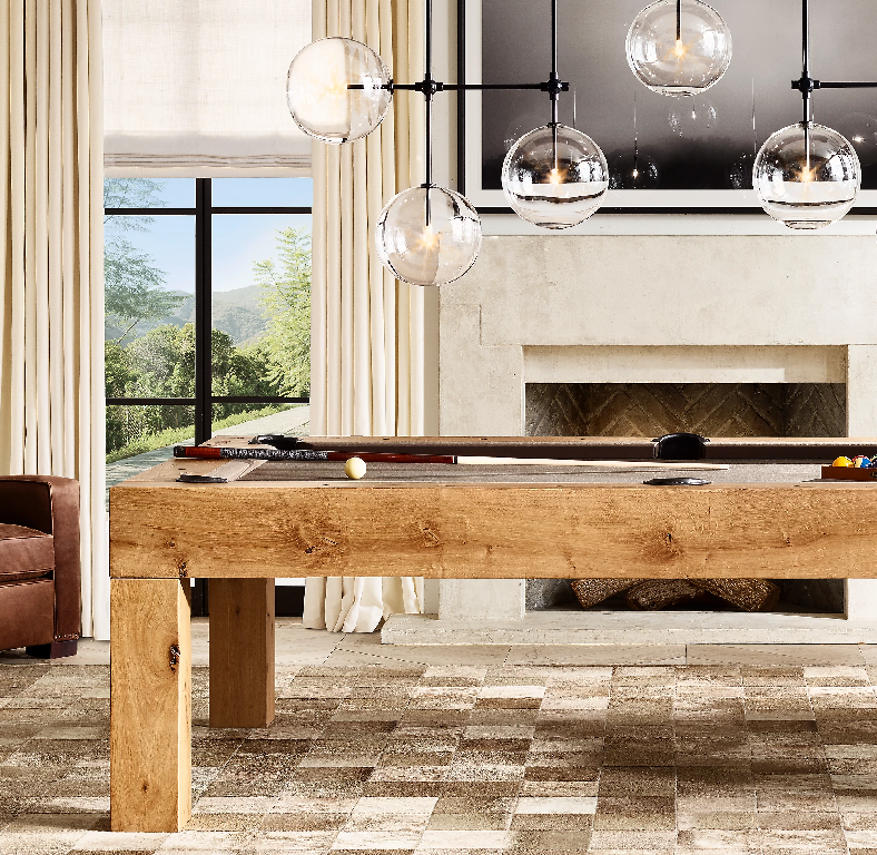 Fulcrum Glass globe mobile linear chandelier 60" For Living Room-konalight