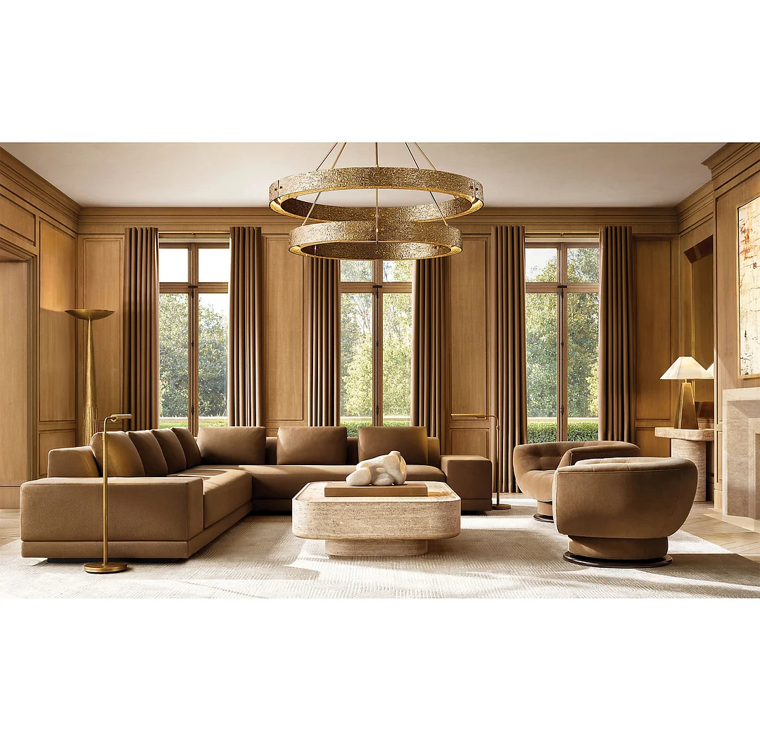 Vouvry Two-Tier Round Chandelier D 60"-konalight