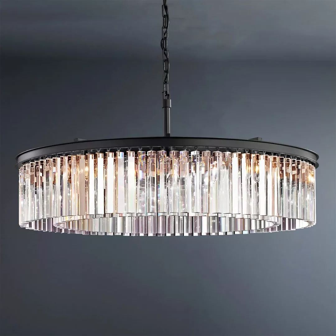 Crystal 1920s Rhys Round Chandelier L43"-konalight