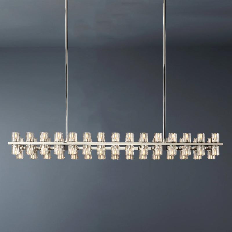 Luxury Crystal Linear Chandelier 60-Light 54"-konalight