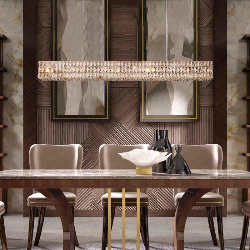 Light Luxury Crystal Linear Chandelier 49"-konalight