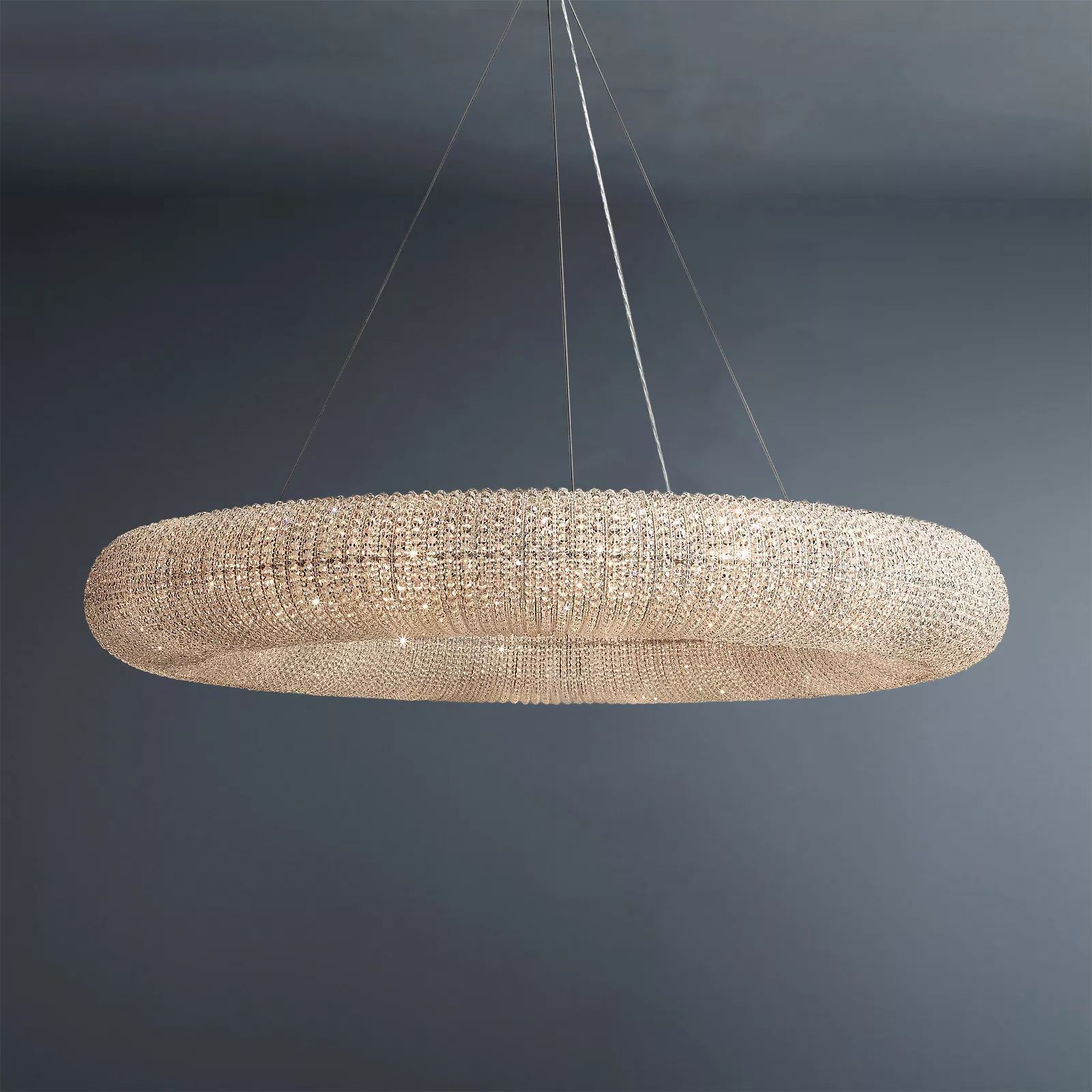 Round Halo Chandelier With Clear Crystal 32"/41"/59"-konalight