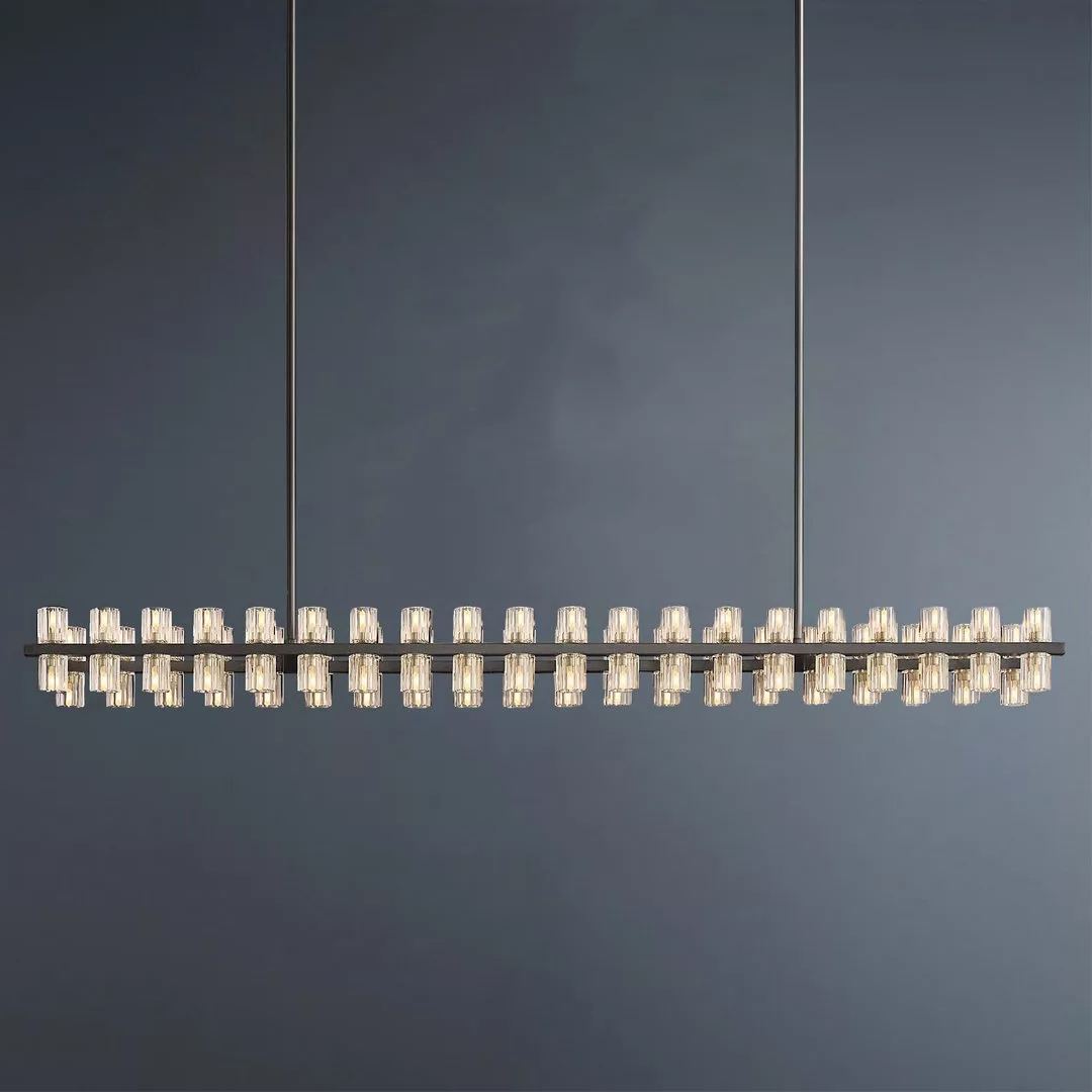 Arcachon Wine Glasses Led Rectangular Crystal  Chandelier 72"-konalight