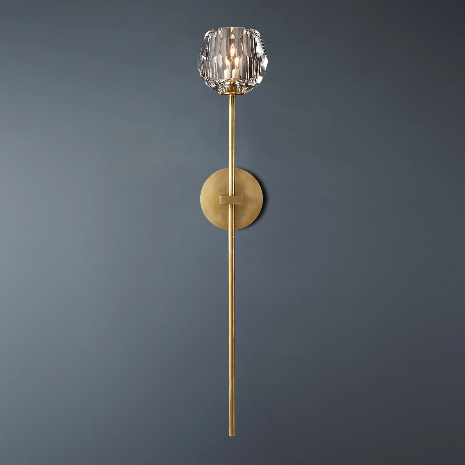 Boule De Crystal Ball Clear/Smoke Glass Grand Wall Sconce-konalight