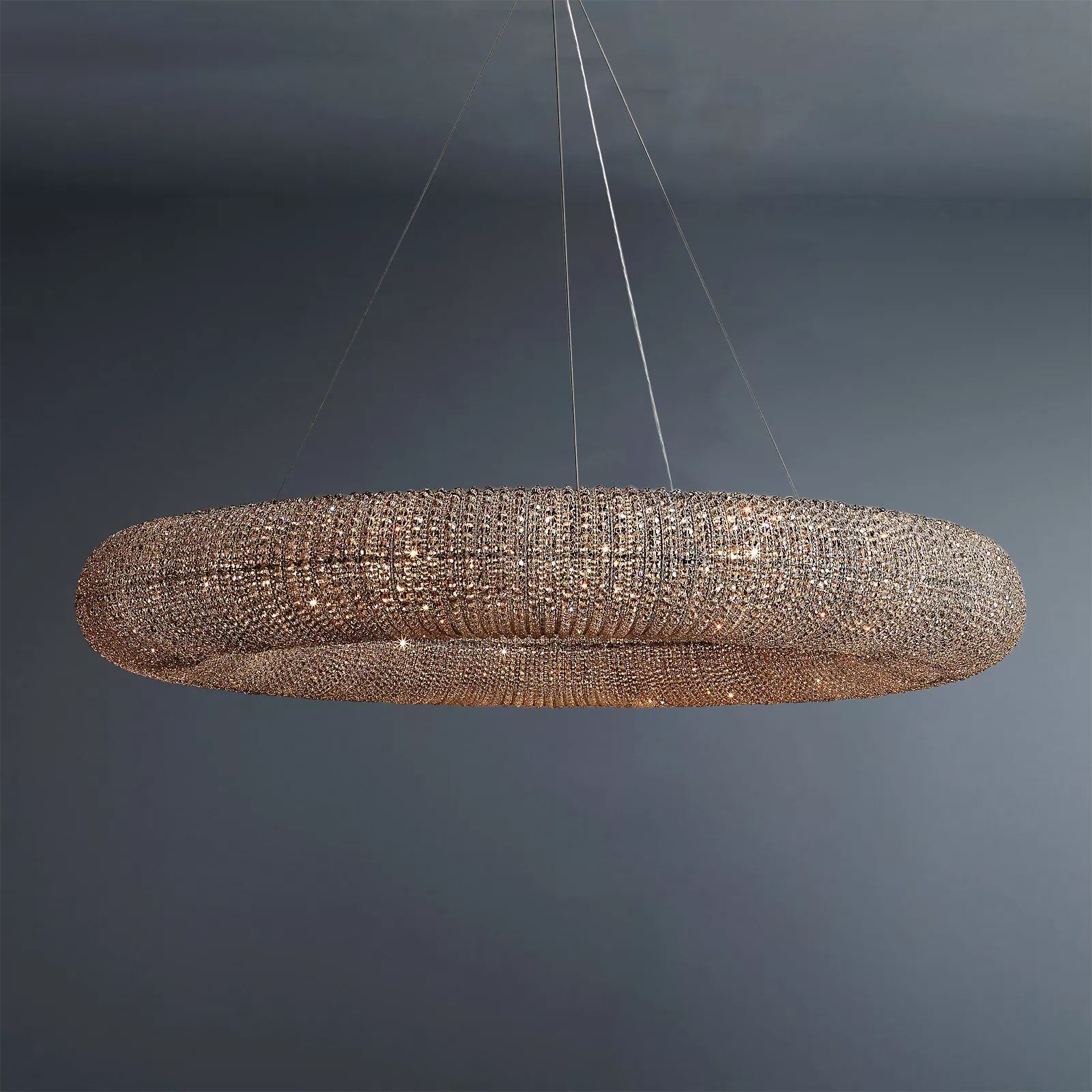 Round Halo Chandelier With Smoke Crystal 32"/41"/59"-konalight