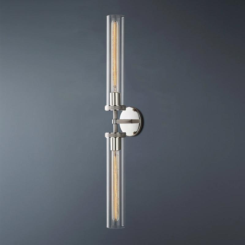 Embossed Tube Double Head Long Tube Wall Sconce-konalight