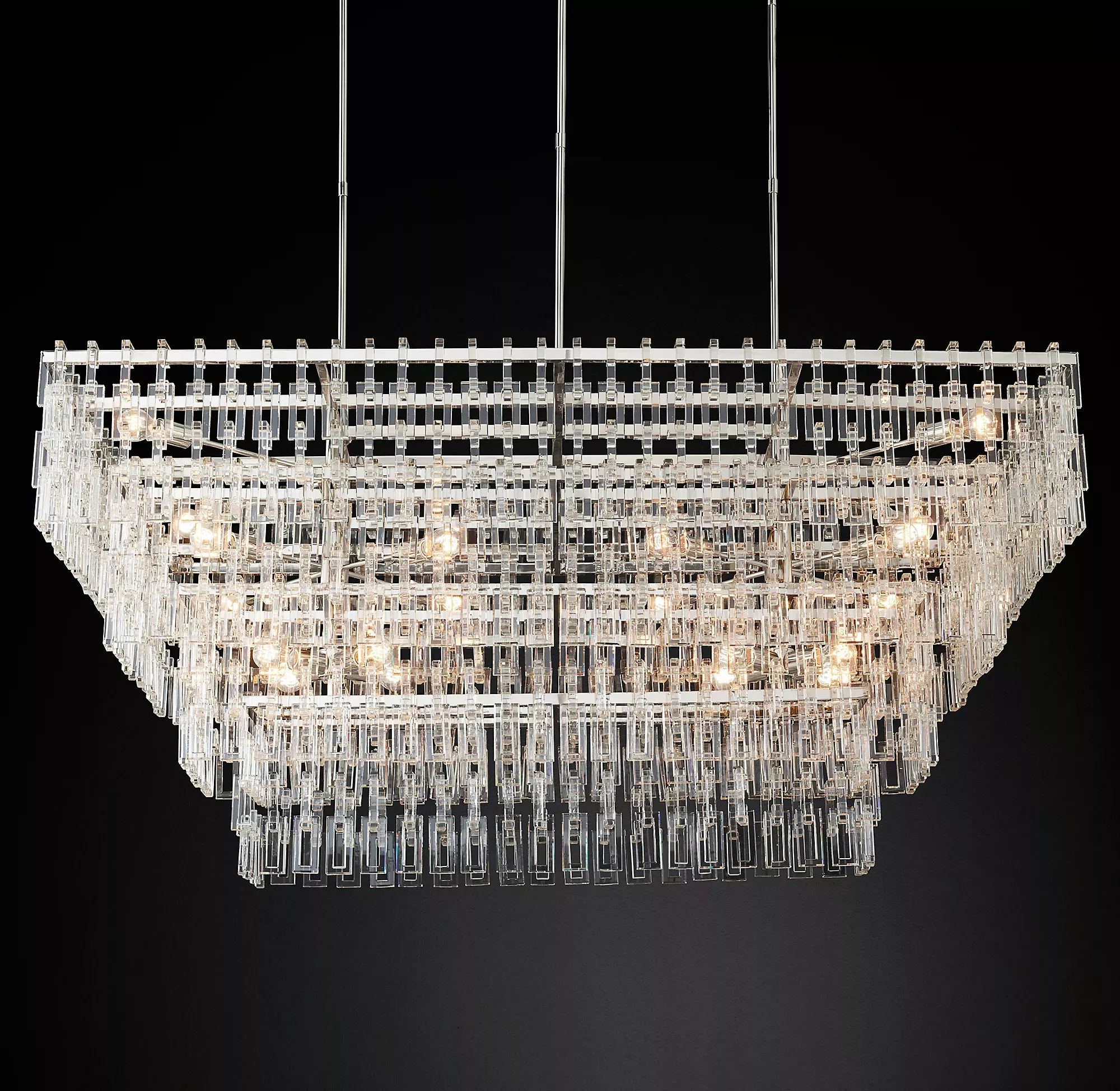 Marignan Tiered Rectangular Chandelier 72"-konalight