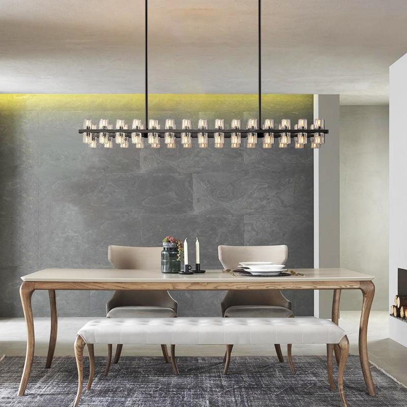 Luxury Crystal Linear Chandelier 60-Light 54"-konalight