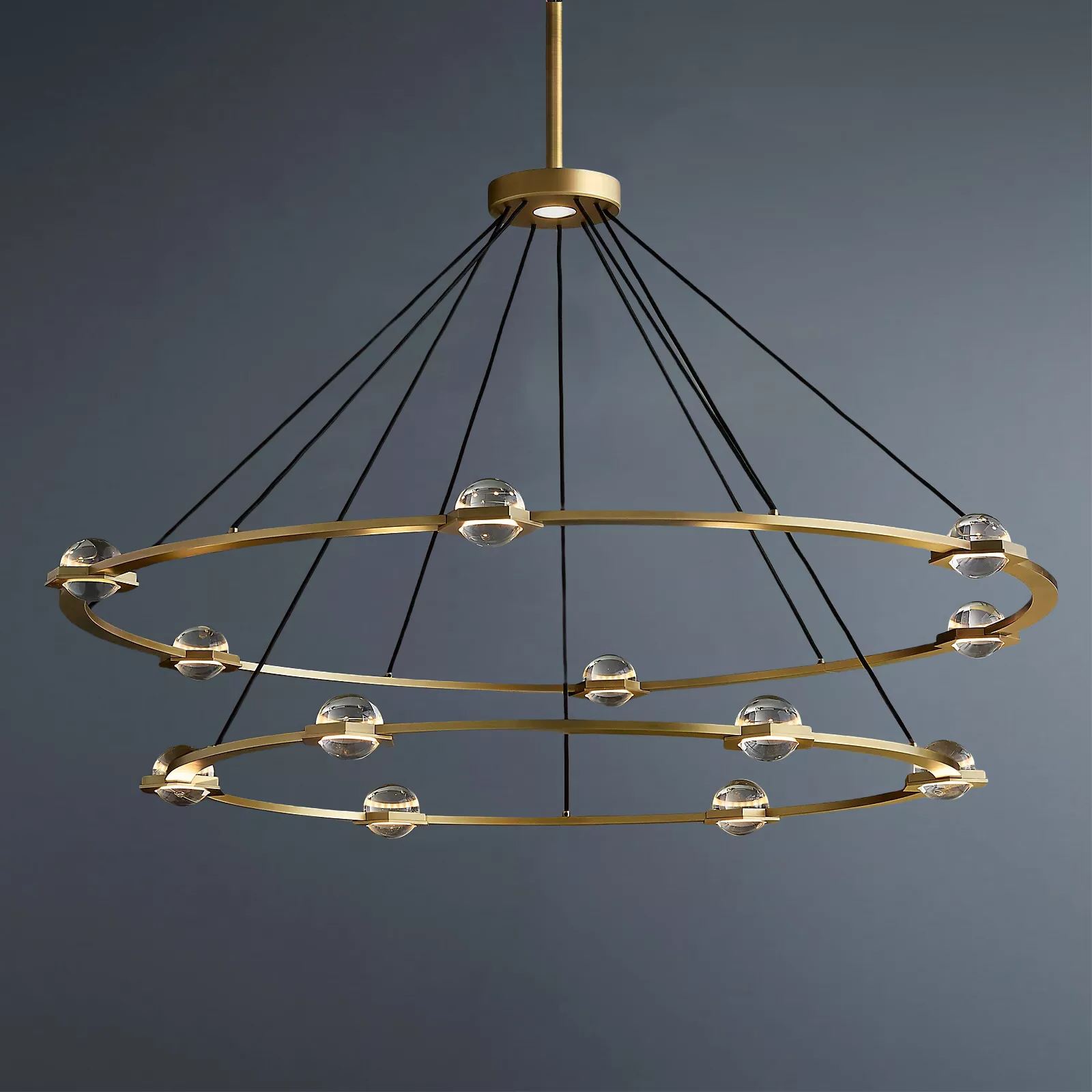 Éclatant Vintage Two-tier Round Chandelier 60"-Cure Lighting