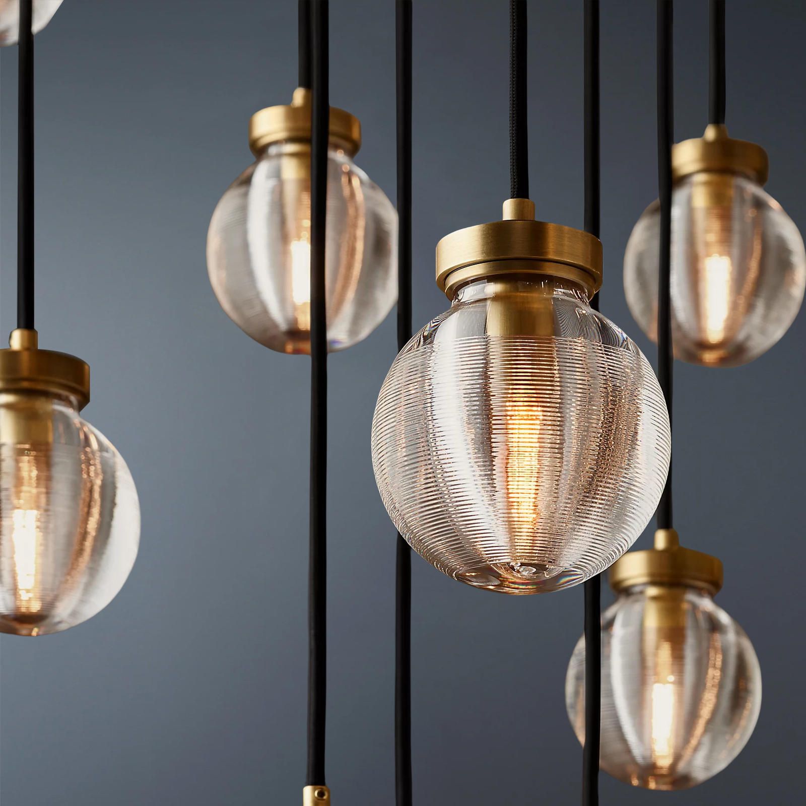 Pearl Round Chandelier Vintage Light Fixture 60"-konalight