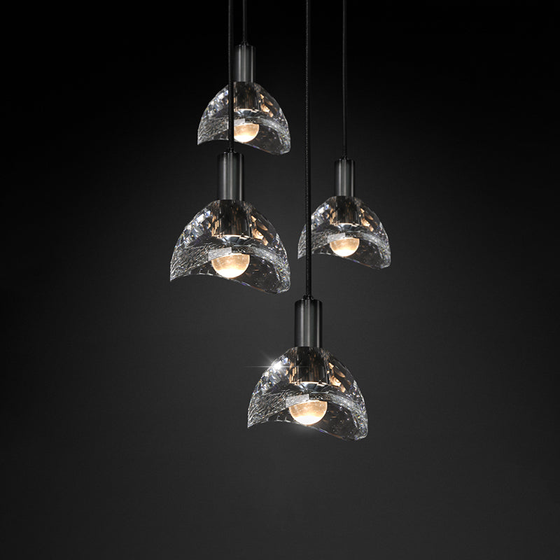 Dining Room Crystal Pendant Light Black-konalight