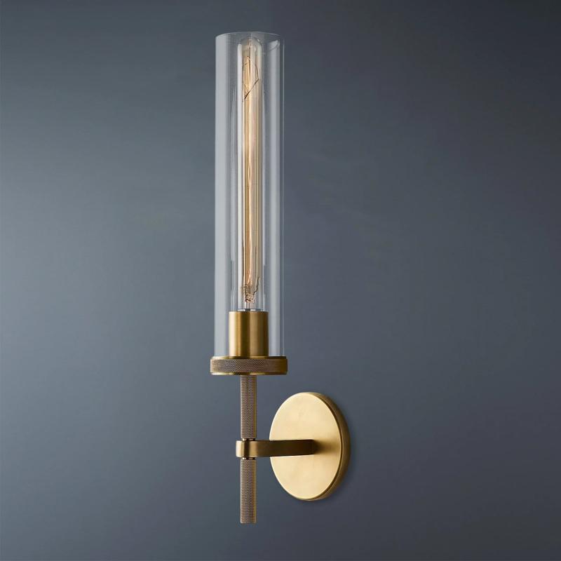 Embossed Tube Single Head Long Tube Wall Sconce-konalight