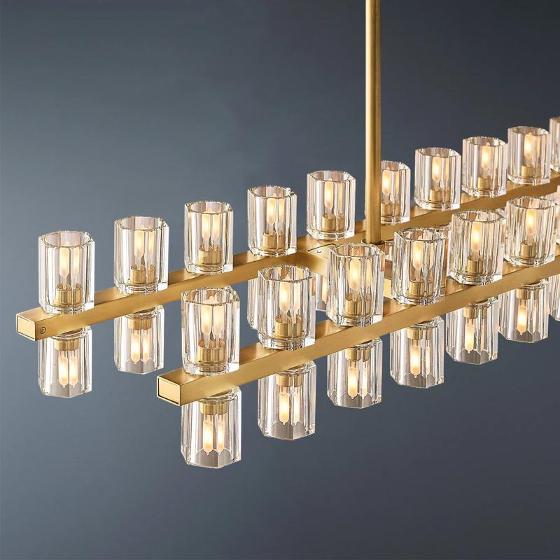 Luxury Crystal Linear Chandelier 60-Light 54"-konalight