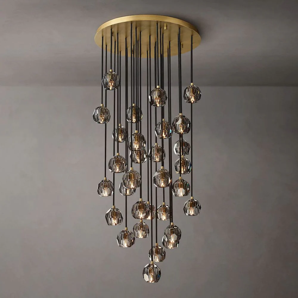 Boule De  Crystal Round Cluster Chandelier D 30"-konalight
