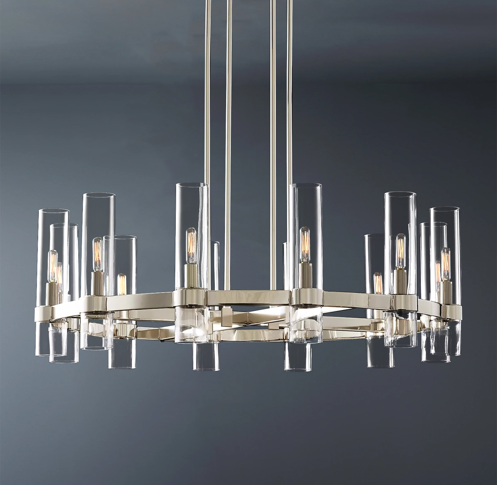 Ravelle Round Minimalist Glass Chandelier 30"-konalight