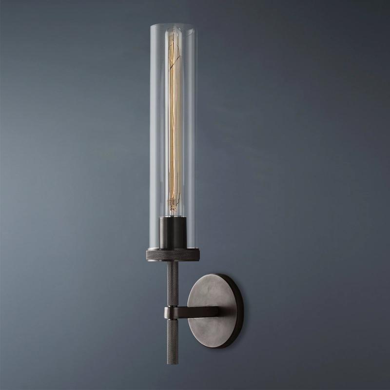 Embossed Tube Single Head Long Tube Wall Sconce-konalight