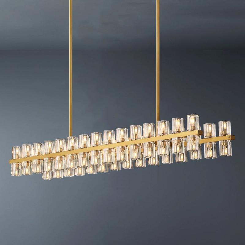 Luxury Crystal Linear Chandelier 60-Light 54"-konalight