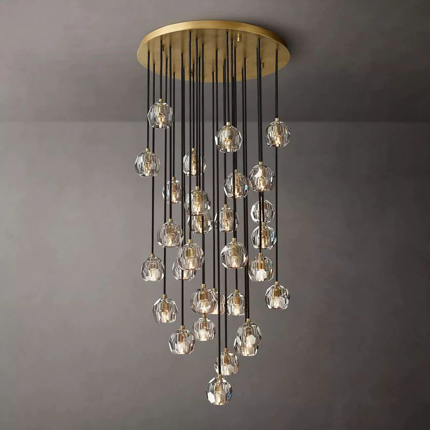 Boule De  Crystal Round Cluster Chandelier D 30"-konalight