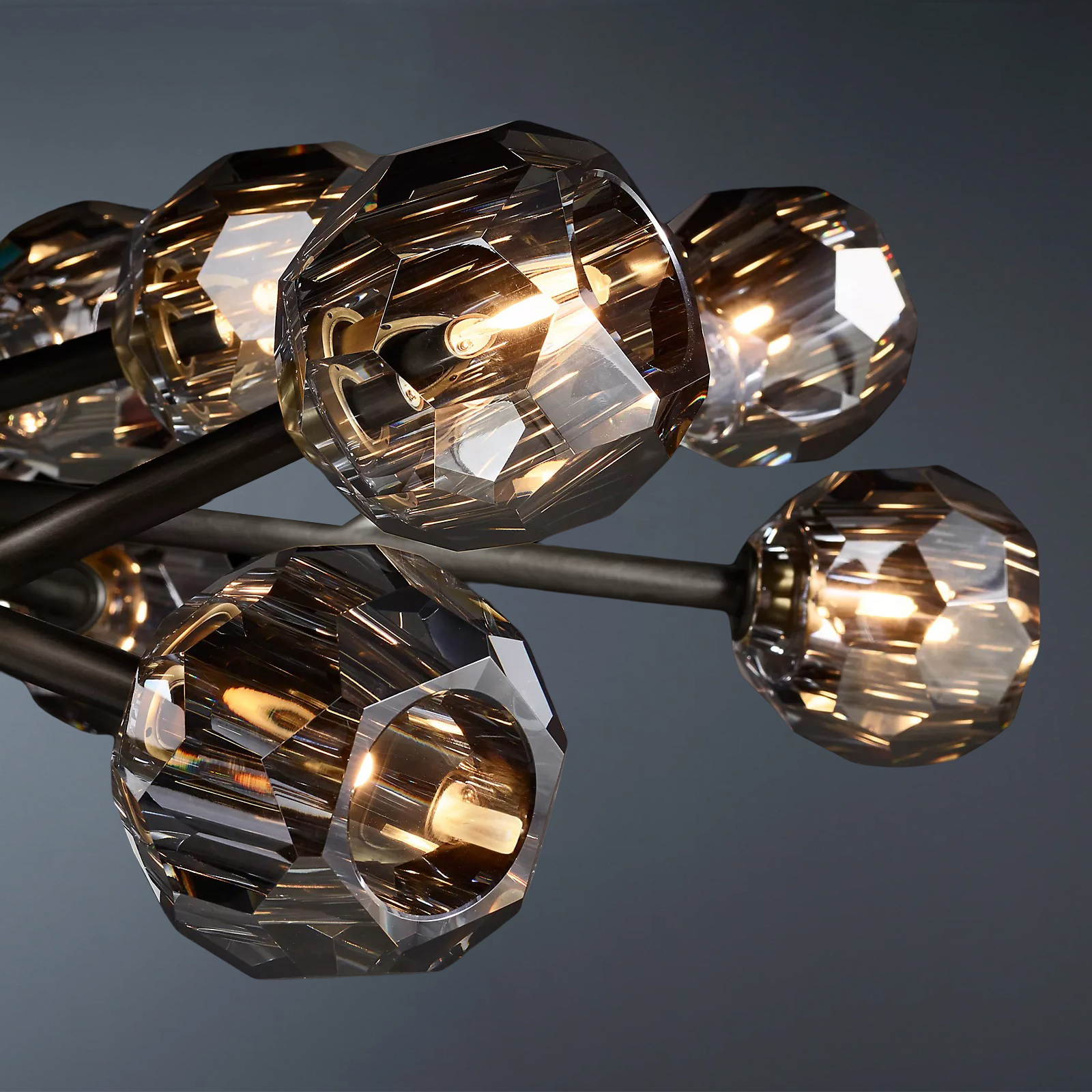 Boule De Crystal Ball Smoke Glass Round Chandelier 24"-konalight