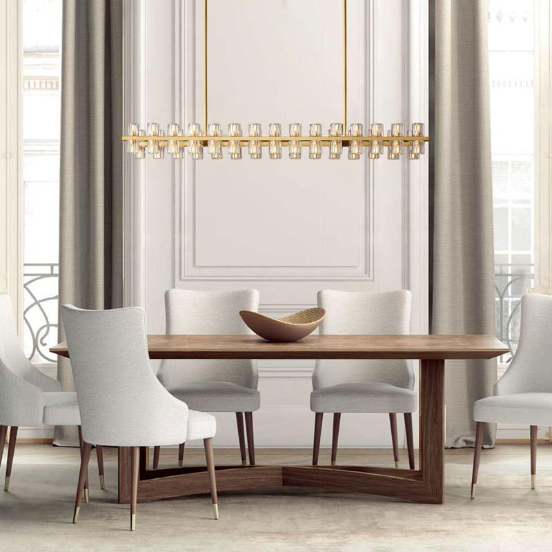 Luxury Crystal Linear Chandelier 60-Light 54"-konalight