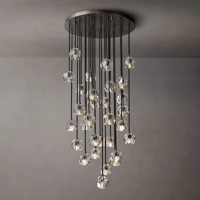 Boule De  Crystal Round Cluster Chandelier D 30"-konalight