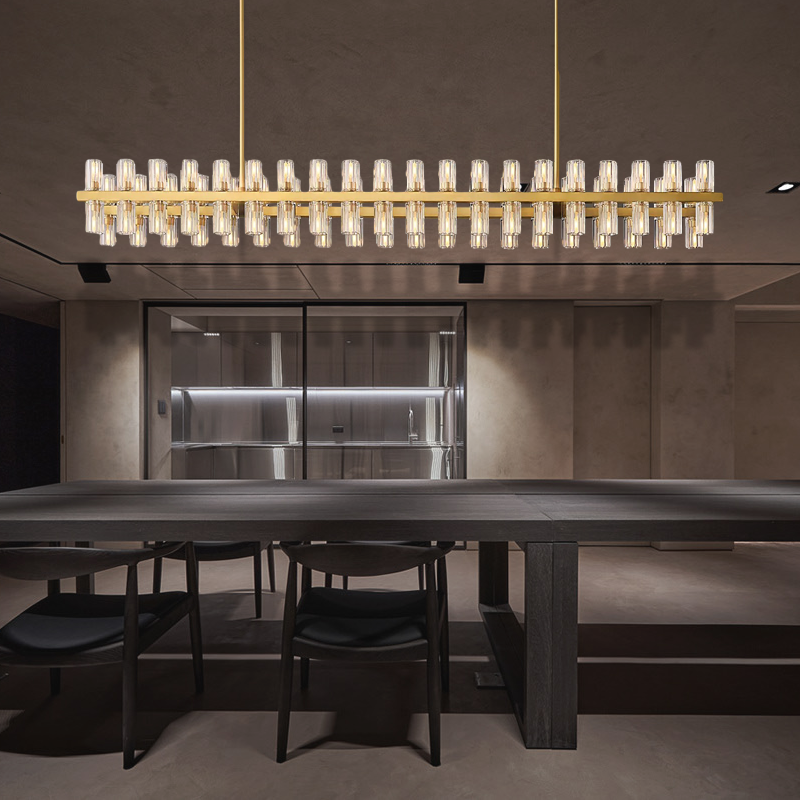 Arcachon Wine Glasses Led Rectangular Crystal  Chandelier 72"-konalight