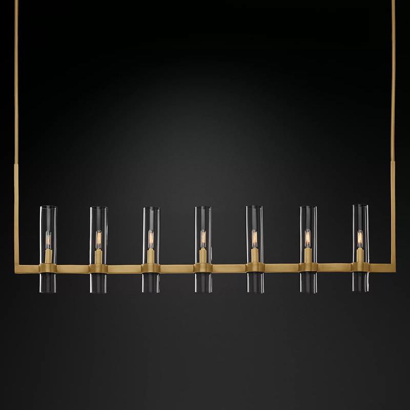 Glass Tube Linear Chandelier 7-Light 59"-konalight