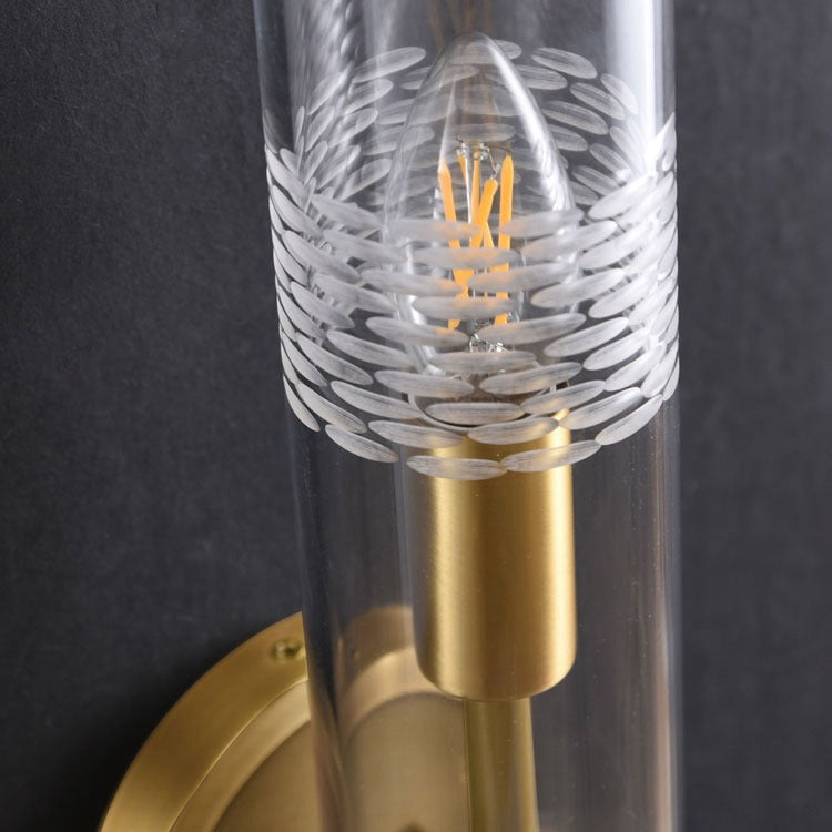 Modern Glass Tube Single Head Wall Sconce-konalight