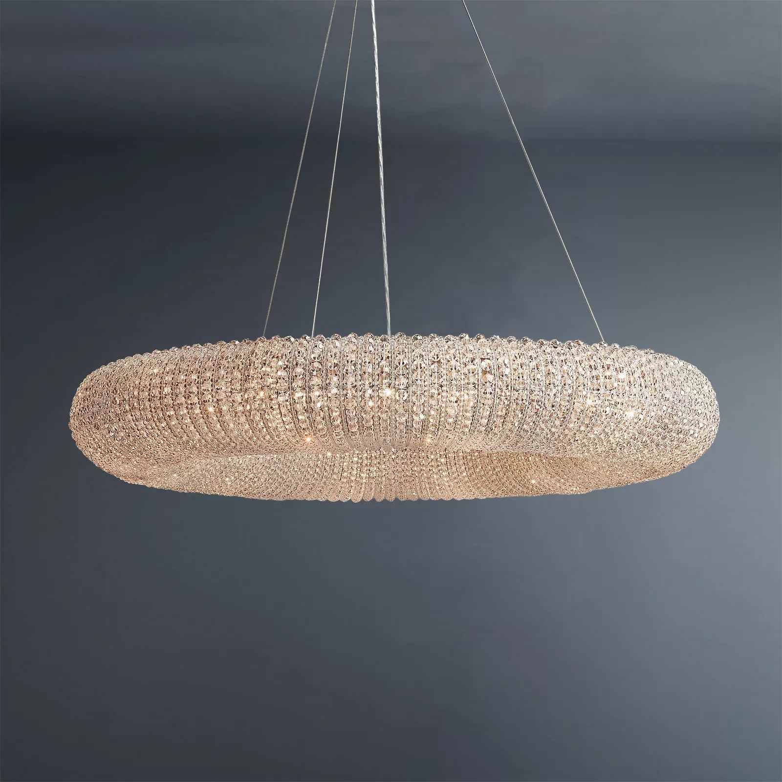 Round Halo Chandelier With Clear Crystal 32"/41"/59"-konalight