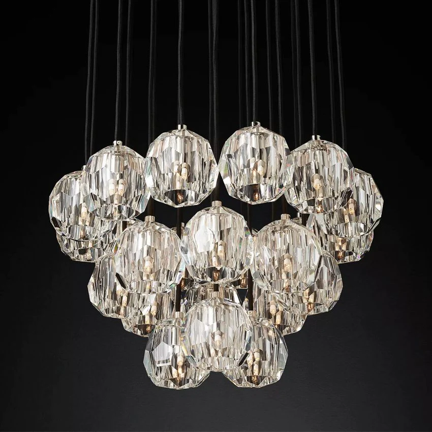 Boule De  Crystal Round Cluster Chandelier D 24"-konalight