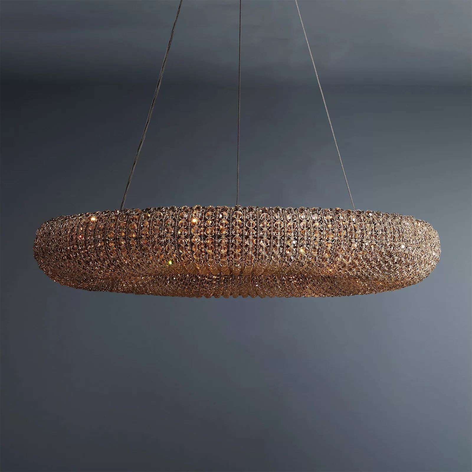 Round Halo Chandelier With Smoke Crystal 32"/41"/59"-konalight