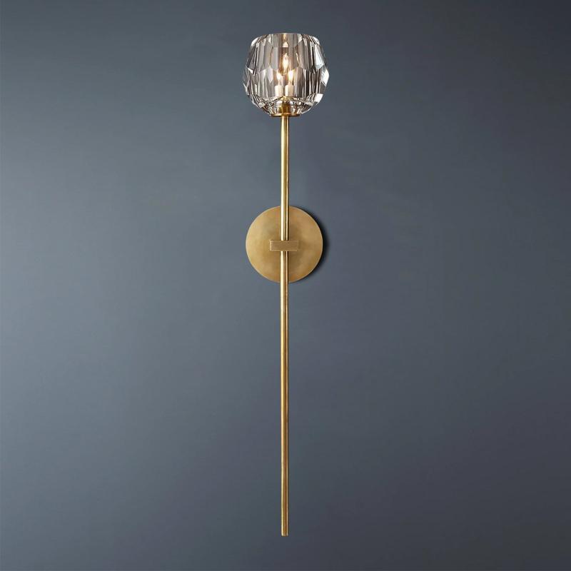 Boule De  Long Rod Crystal Wall Sconce-konalight