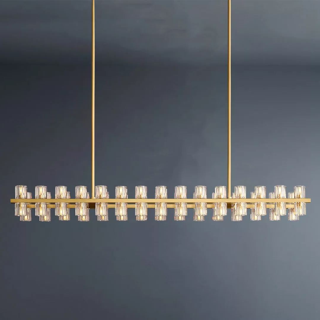 Arcachon Led Rectangular Crystal  Chandelier 54"-konalight