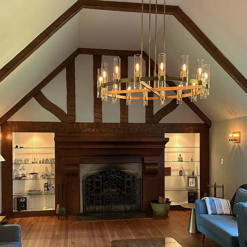 Ravelle Round Minimalist Glass Chandelier 48"-konalight