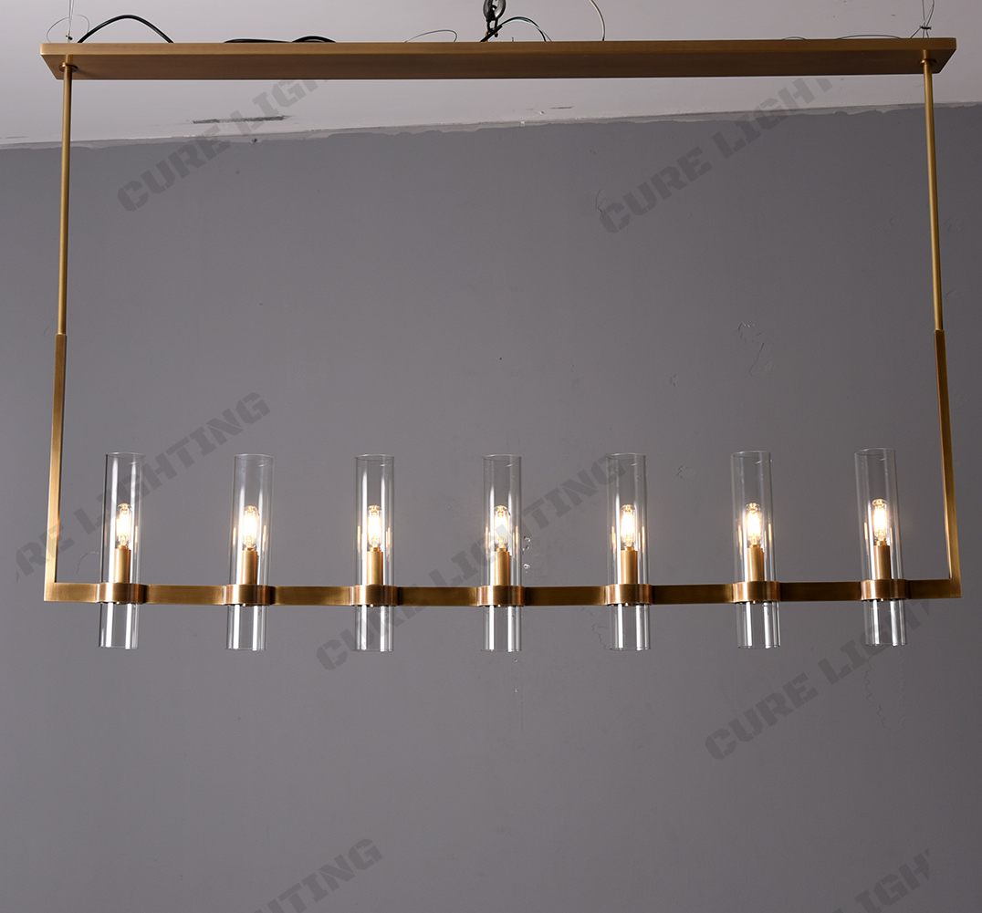 Ravelle Linear Glass Chandelier 59"-konalight