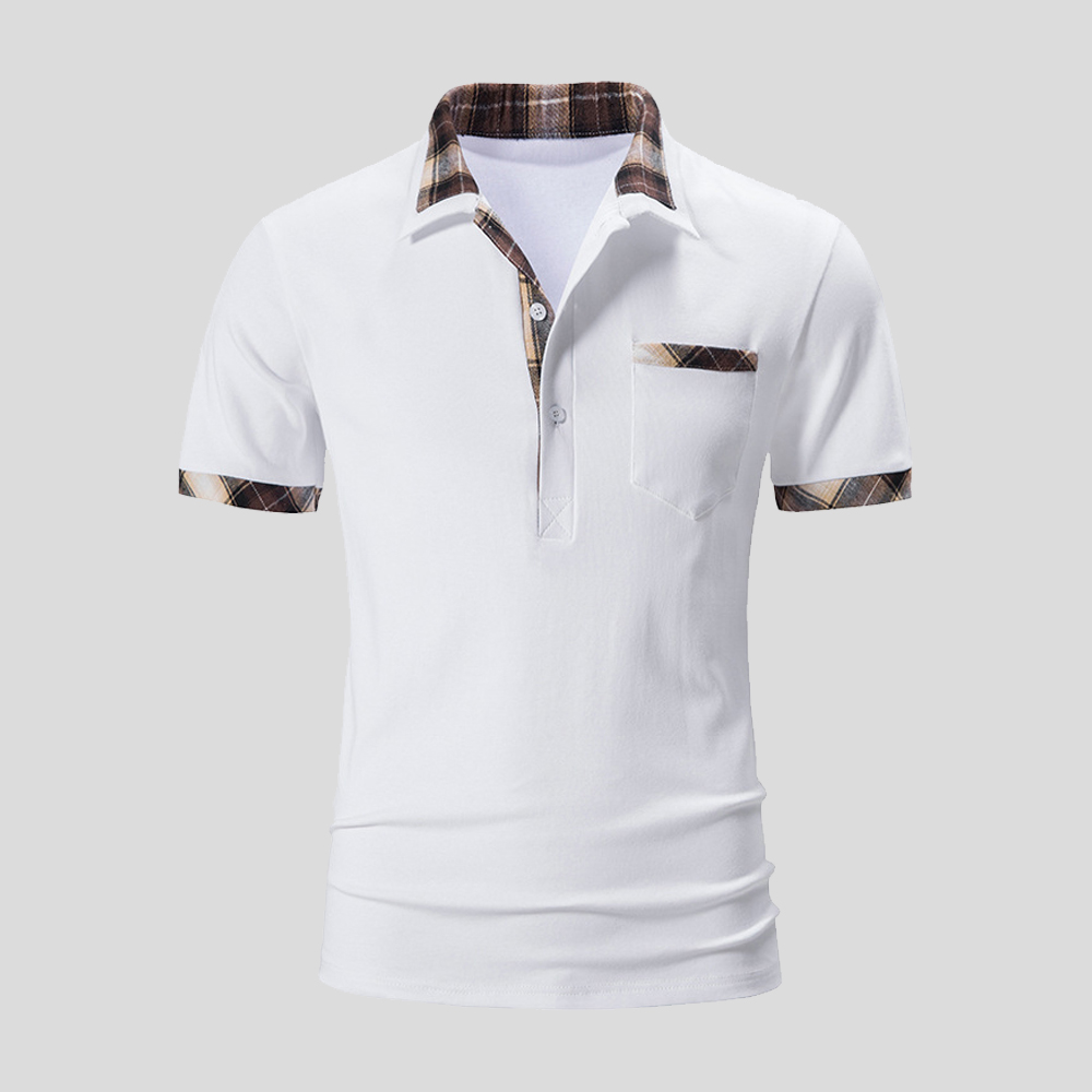 Hibote  Lässige Poloshirts für Herren im Farbblock-Design des Sommers