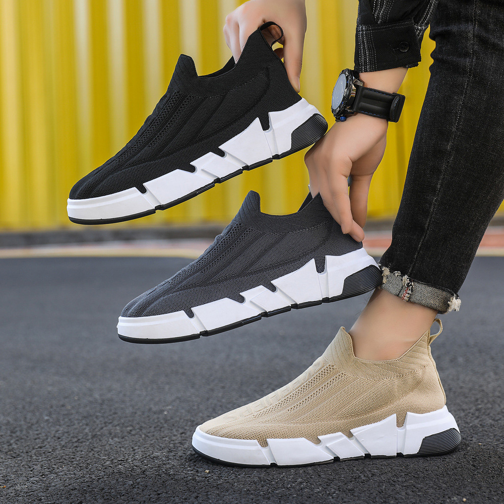 Hibote New Arrival Breathable Socks Shoes Trendy Slip On Sneakers Casual Shoes