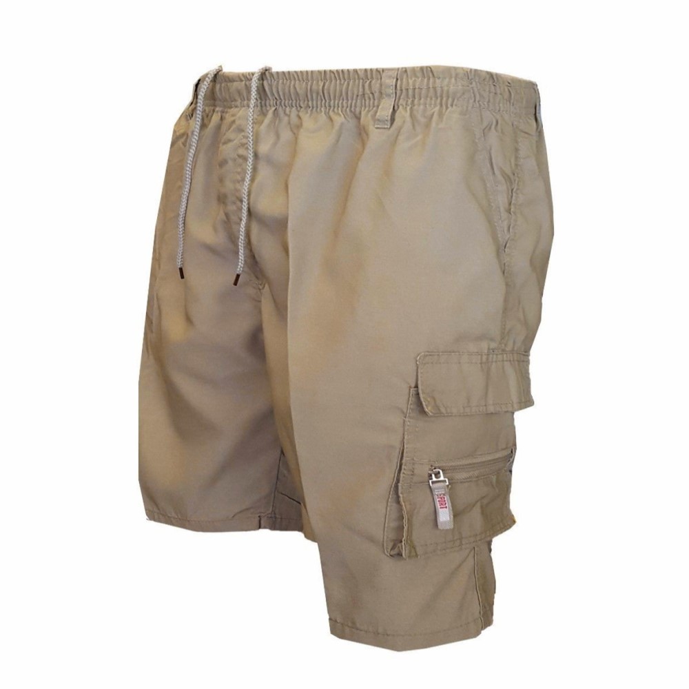Hibote Herren-Cargo-Shorts, lässig, Sommer, Kordelzug, klassische Stretch-Shorts mit Taschen