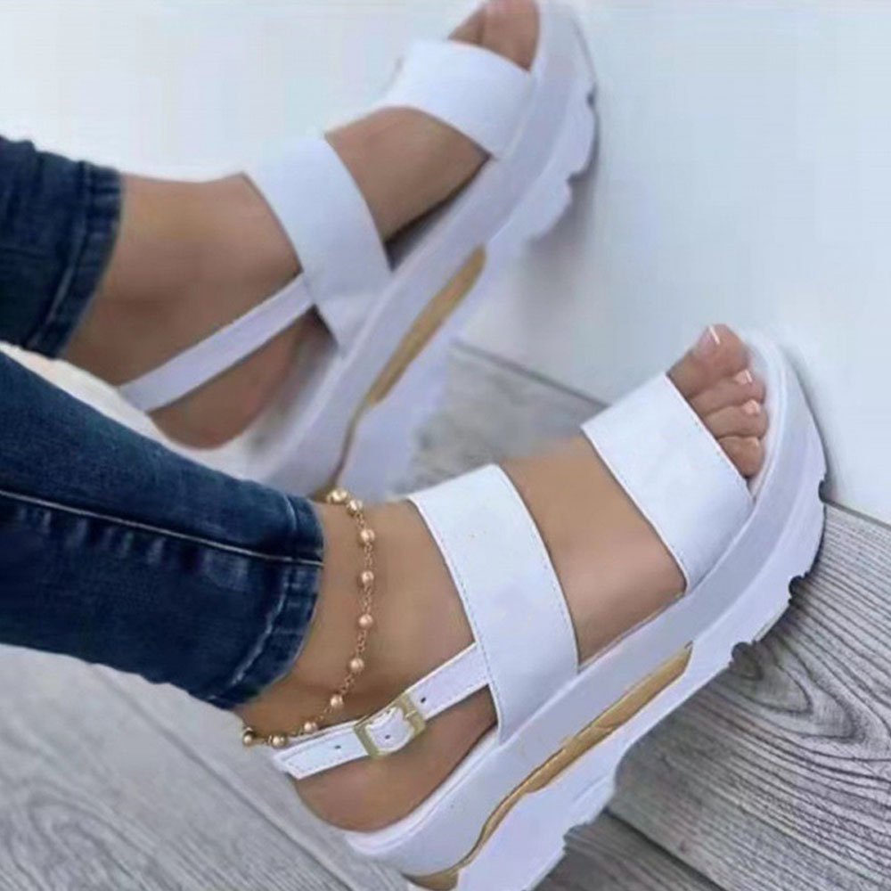 Hibote™  2022 Sommer Neue Damenschnalle Plattform Keilsandalen