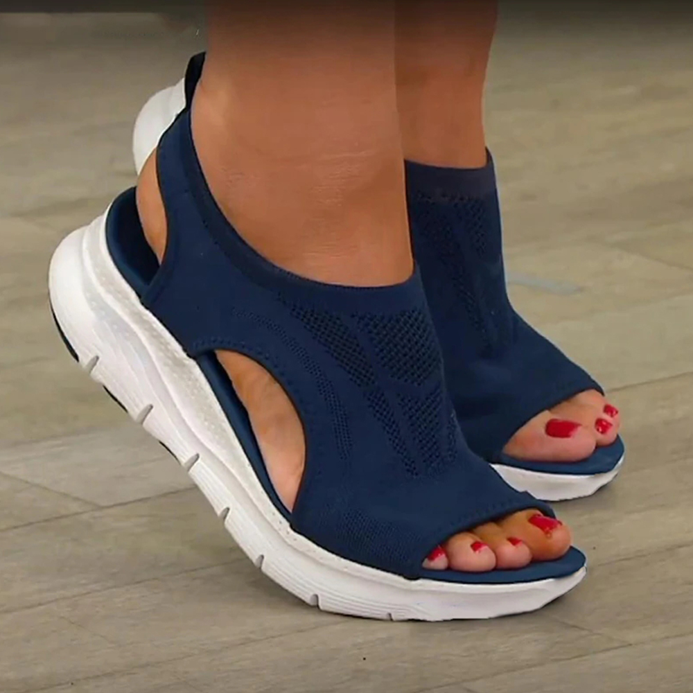 Hibote ™ Sport Sandalen Plattform Stretch Stoff Fischmaul Sandalen