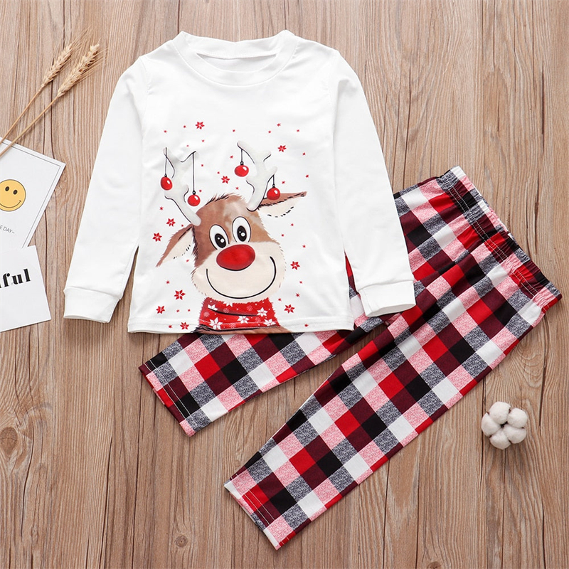 Jagute Eltern-Kind-Pyjama mit Elchmuster