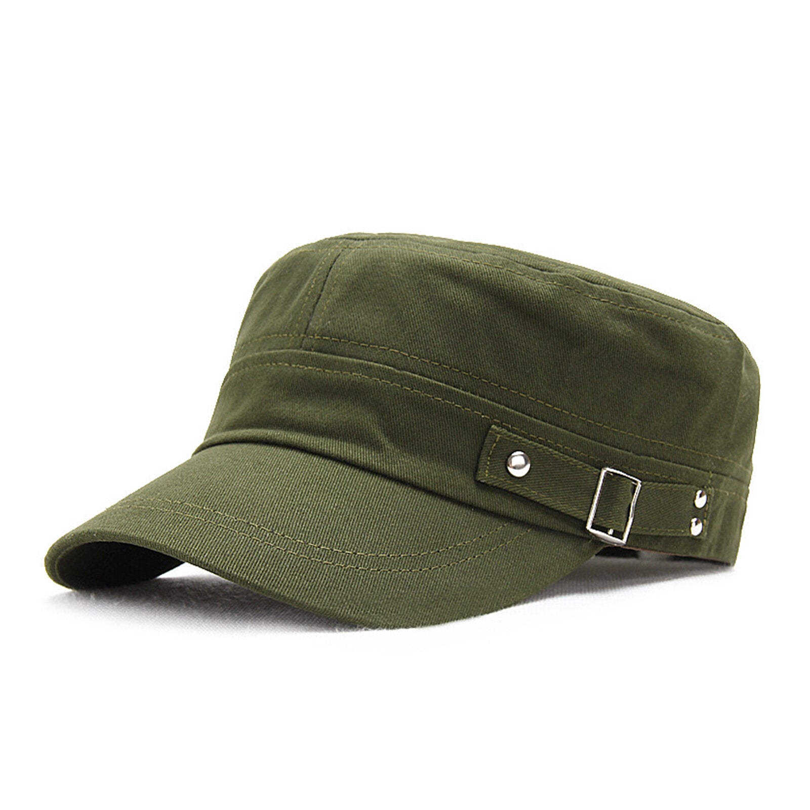 Men Cotton Solid Color Outdoor Sunshade Vintage Flat Hats