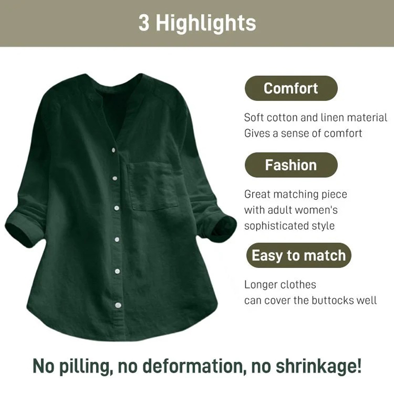 Linen Cotton Casual Loose Shirt-Buy 2 Free Shipping