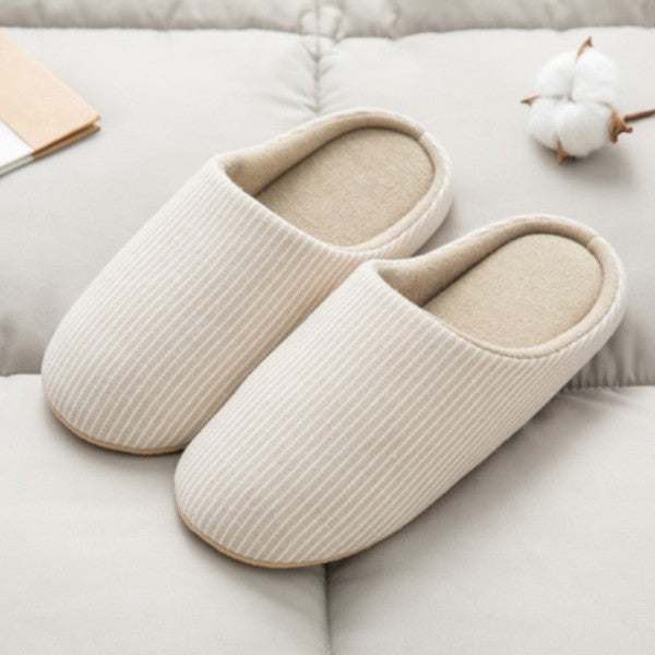 Unisex Winter Indoor Soft Sole Mute Non-slip Cotton Slippers